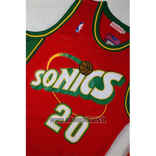 Maillot Seattle Supersonics Gary Payton No 20 Historic Retro Rouge2